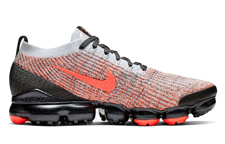 Мужские кроссовки Nike VaporMax Flyknit 3.0 Bright Mango (черно-красные) — Чёрный / красный — фото 2
