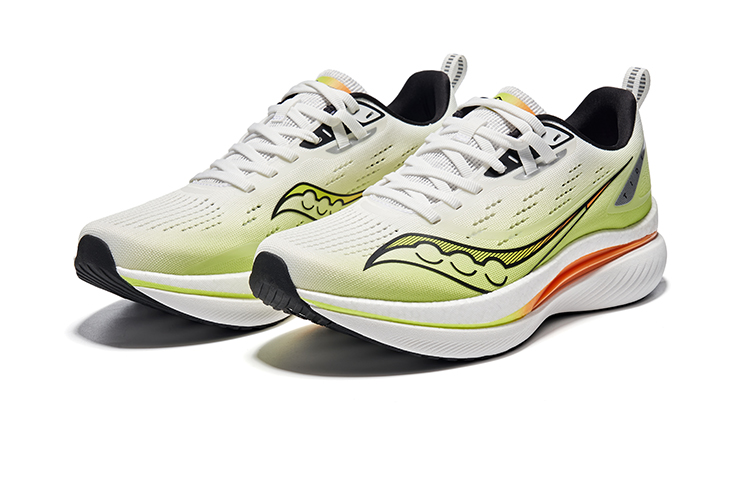 Saucony Tide Slip Resistant Abrasion Resistant Low top Training Running Shoes Men’s White Black Yellow