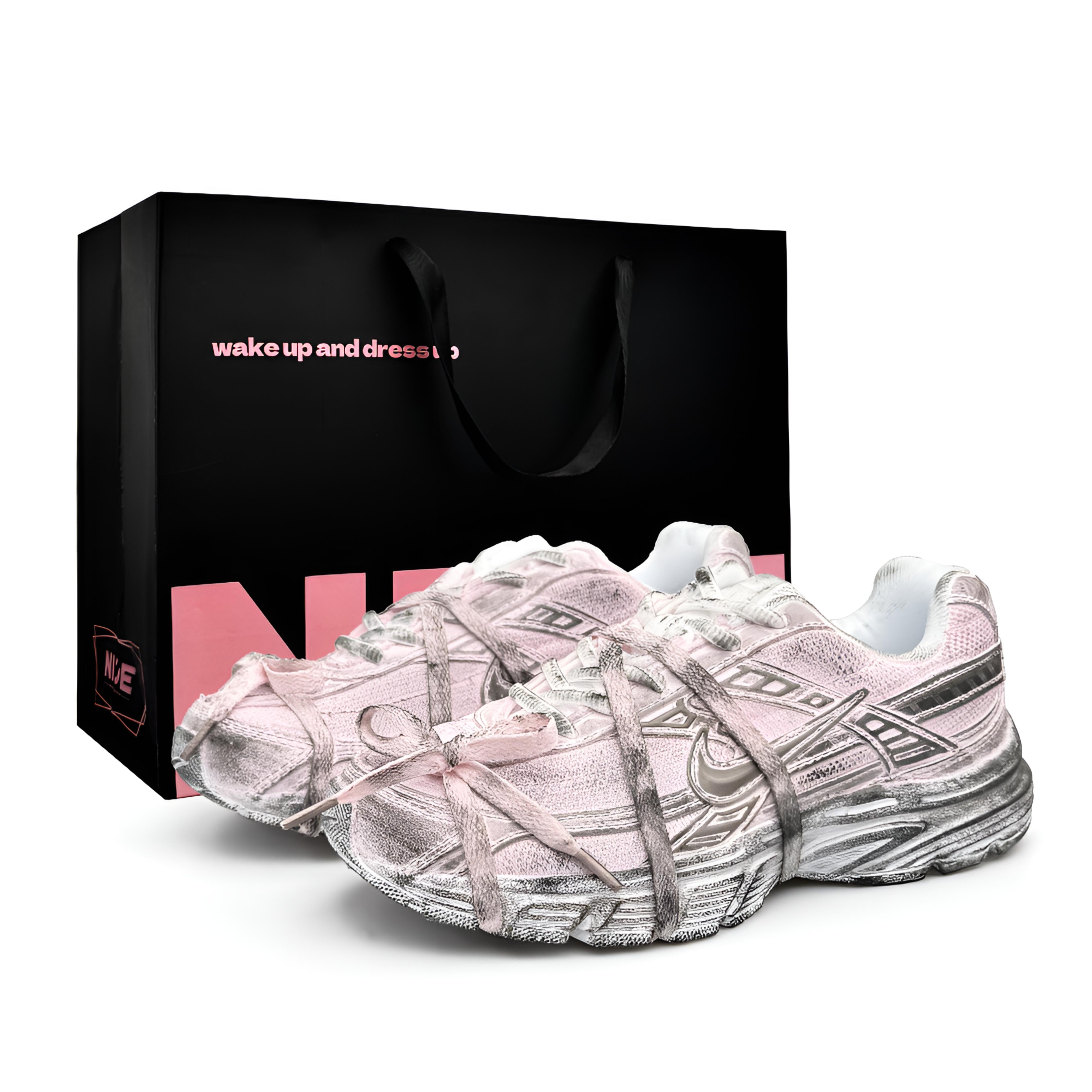 Nike Initiator Height Increasing, Abrasion Resistant, Lightweight, And Breathable Low top Running Shoes Unisex Pink