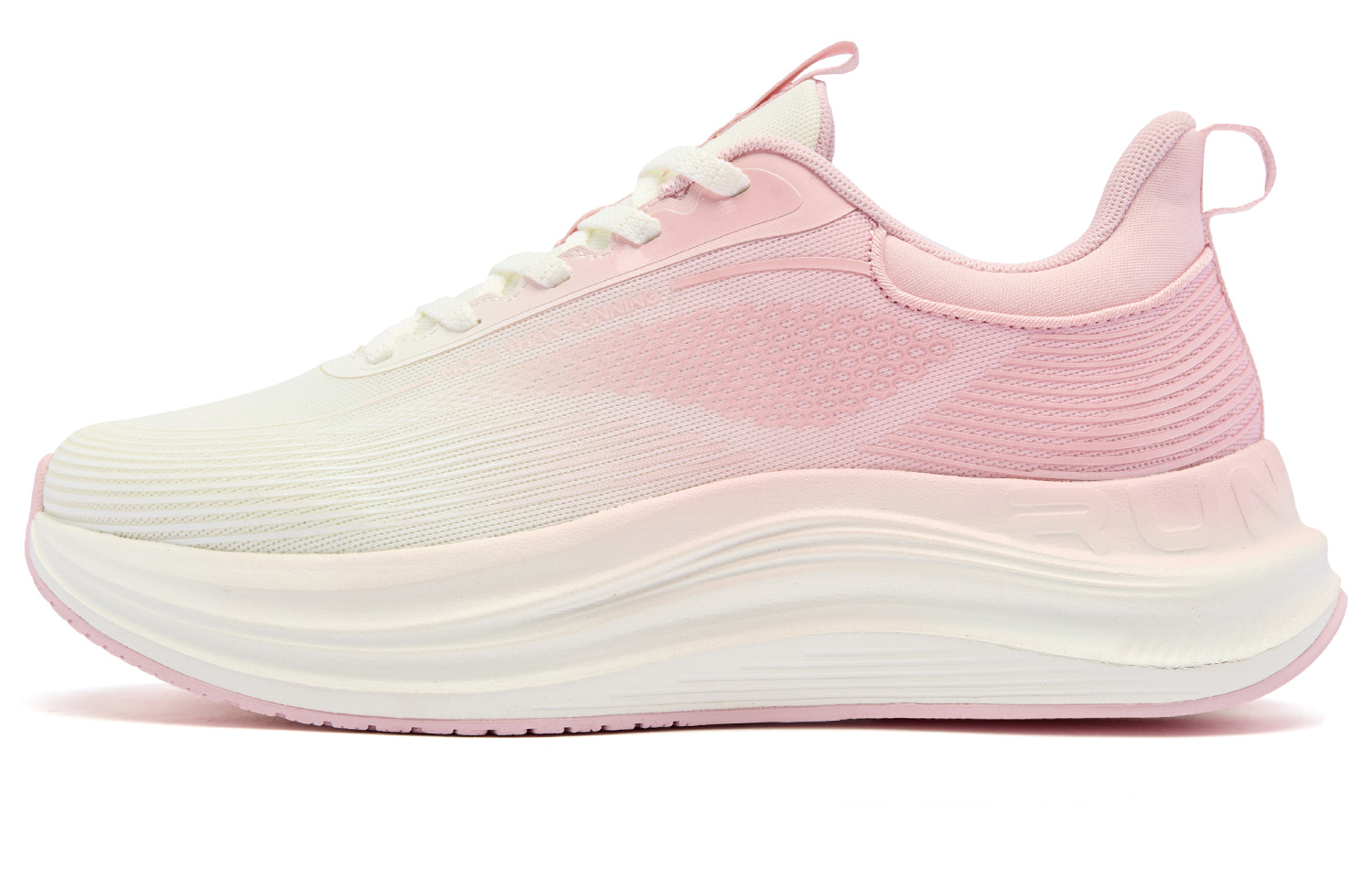 QIAODAN Yue Run Running Shoes Women’s Low Top Ivory/Frosted Pink