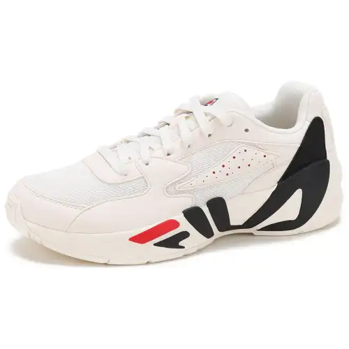 FILA Heritage FHT Textile, Synthetic Leather Low top Casual Running Shoes Men's Milk White
