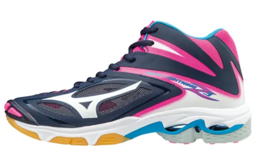 Mizuno Wave Lightning Z3 Slip Resistant Abrasion Resistant Mid top Running Shoes Unisex Blue Pink