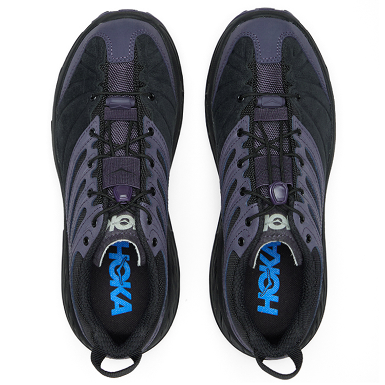 HOKA ONE ONE Stinson Evo OG Classic And Versatile Synthetic Leather, Leather Running Shoes Unisex Black Purple