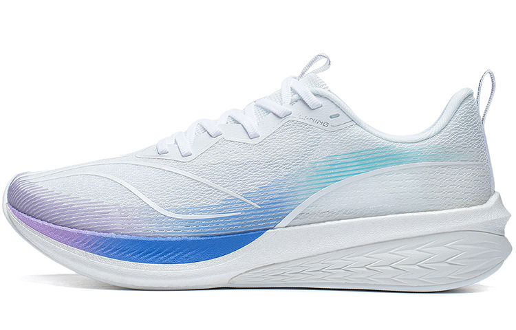 LiNing Red Rabbit 6pro stable support soft upper energy rebound midsole fabric synthetic leather non-slip wear-resistant breathable low-top racing running shoes men's white blue purple