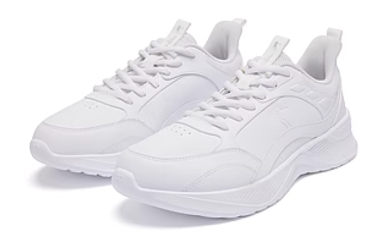 QIAODAN Cushioning Abrasion Resistant Lightweight Low top Running Shoes Men’s White