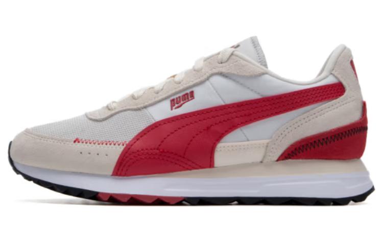 PUMA Road Rider Cushioning Abrasion Resistant Breathable Low top Running Shoes Unisex White Red