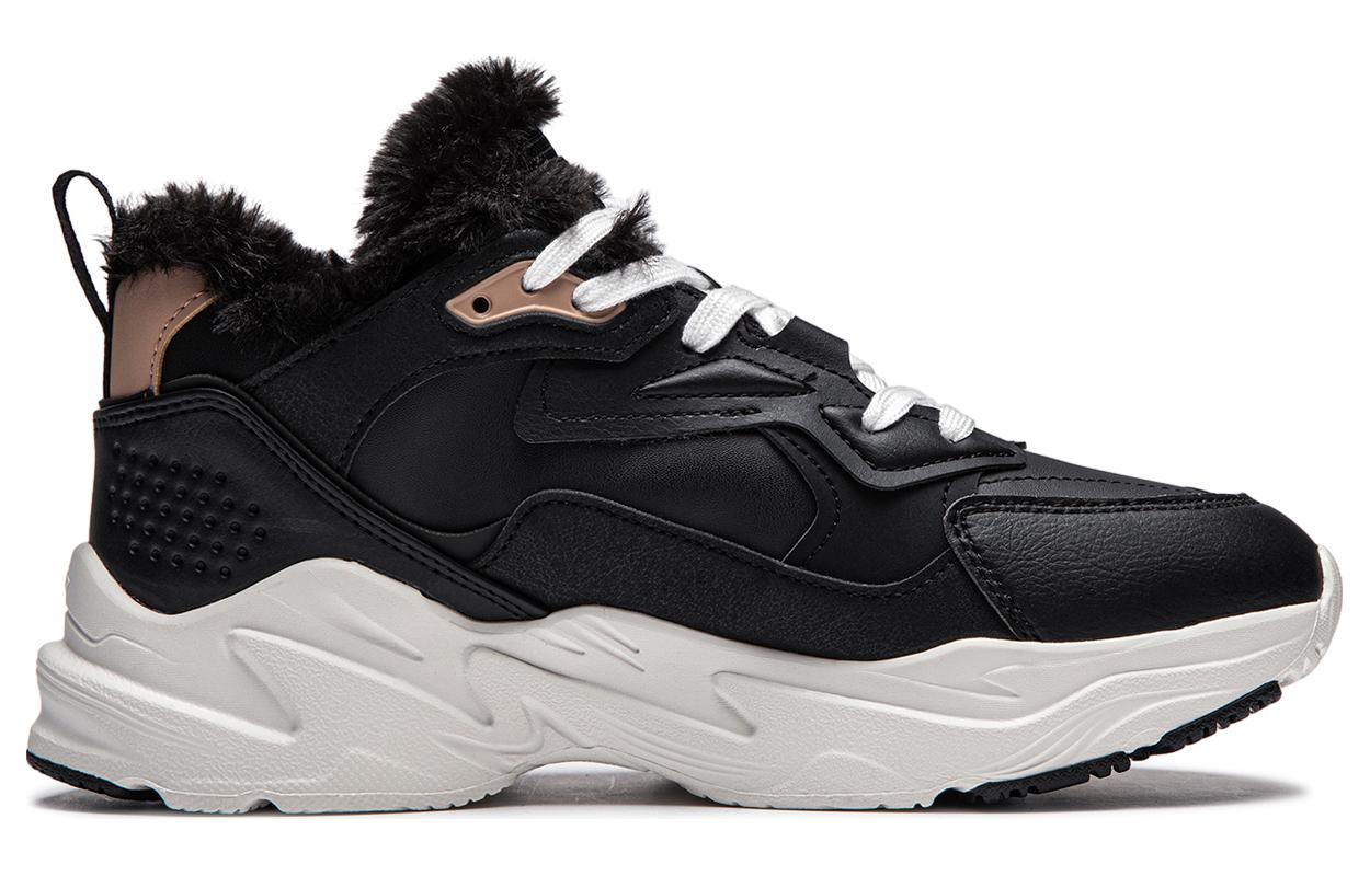 Li Ning Defender Slip Resistant Abrasion Resistant Thermal Mid top Running Shoes Women’s Black White