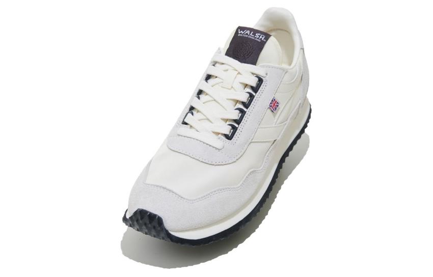 Norman Walsh ENS Suede, Nylon Cushioning Slip Resistant Abrasion Resistant Low top Running Shoes Unisex White