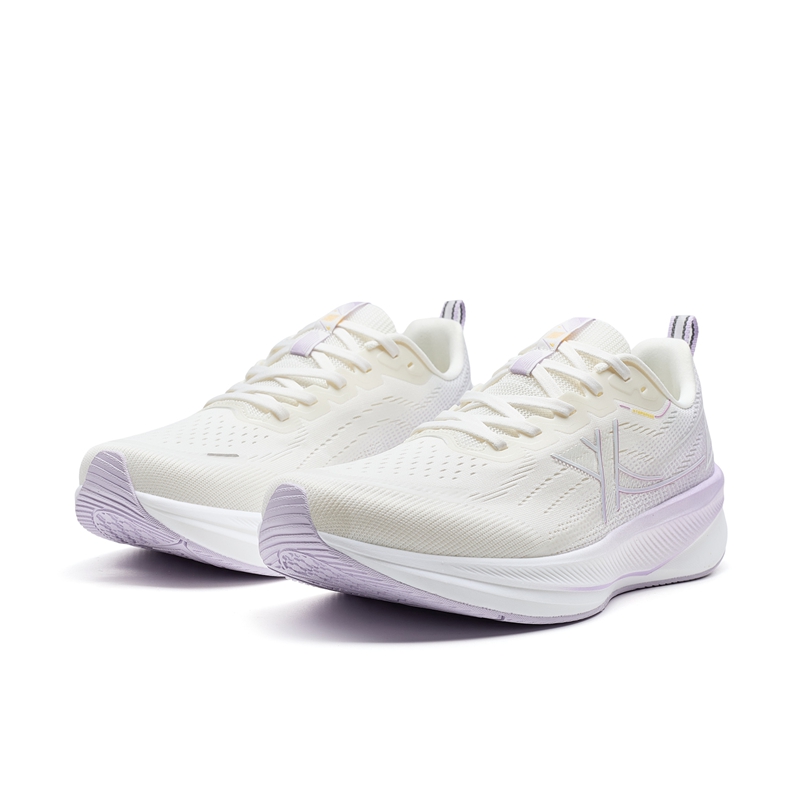 XTEP 6.0 Speed Cushioning Abrasion Resistant Breathable Low Top Casual City Commute Running Shoes Women’s White Purple