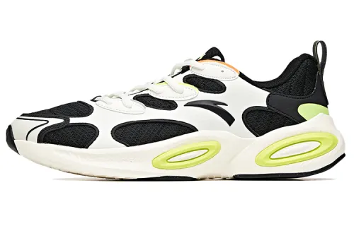 ANTA Running Shoes Men's Low Top Black/ivory White/green