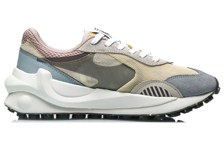 Li Ning Square Running Shoes Women’s Yellow Blue Gray