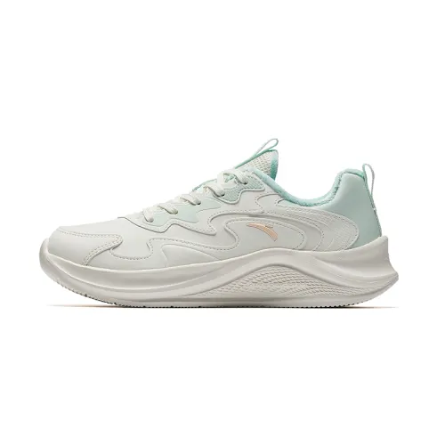 Anta Wander Fleece Lined Winter Slip Resistant Lightweight Thermal Low top Running Shoes Women's White Green