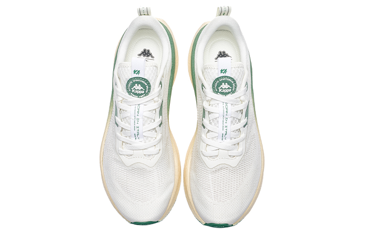 Kappa Cushioning Abrasion Resistant Lightweight Breathable Slip Resistant Low top Running Shoes Unisex White Green