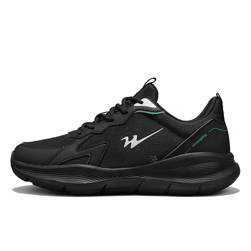 Binary Cushioning Rebound Lightweight Slip Resistant Low top Running Shoes Men’s Black
