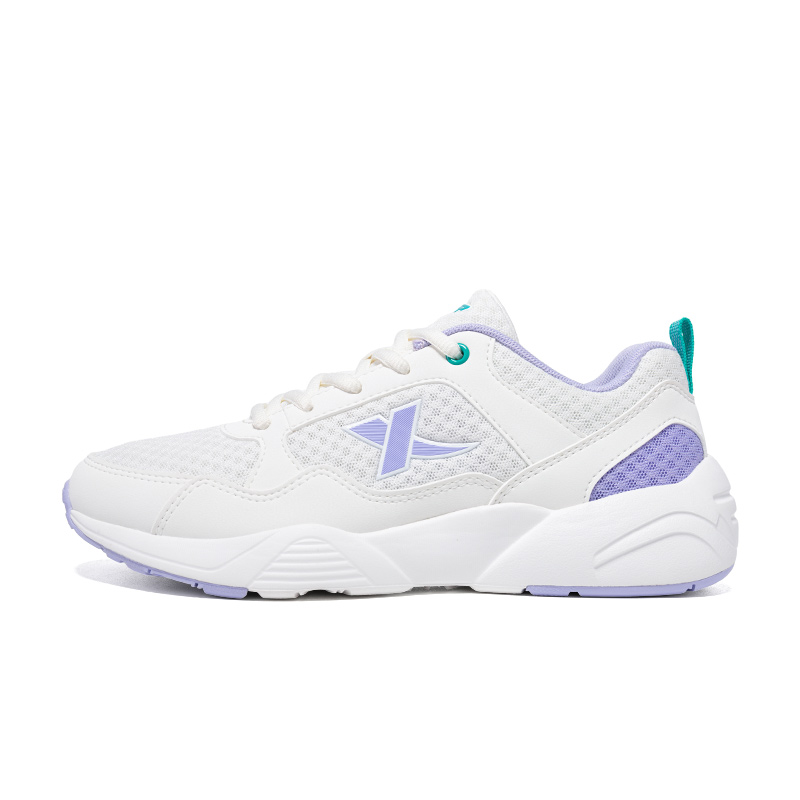 XTEP Cushioning, Wear Resistant Low top Casual Running Shoes Women’s Sail White Taro Paste Purple