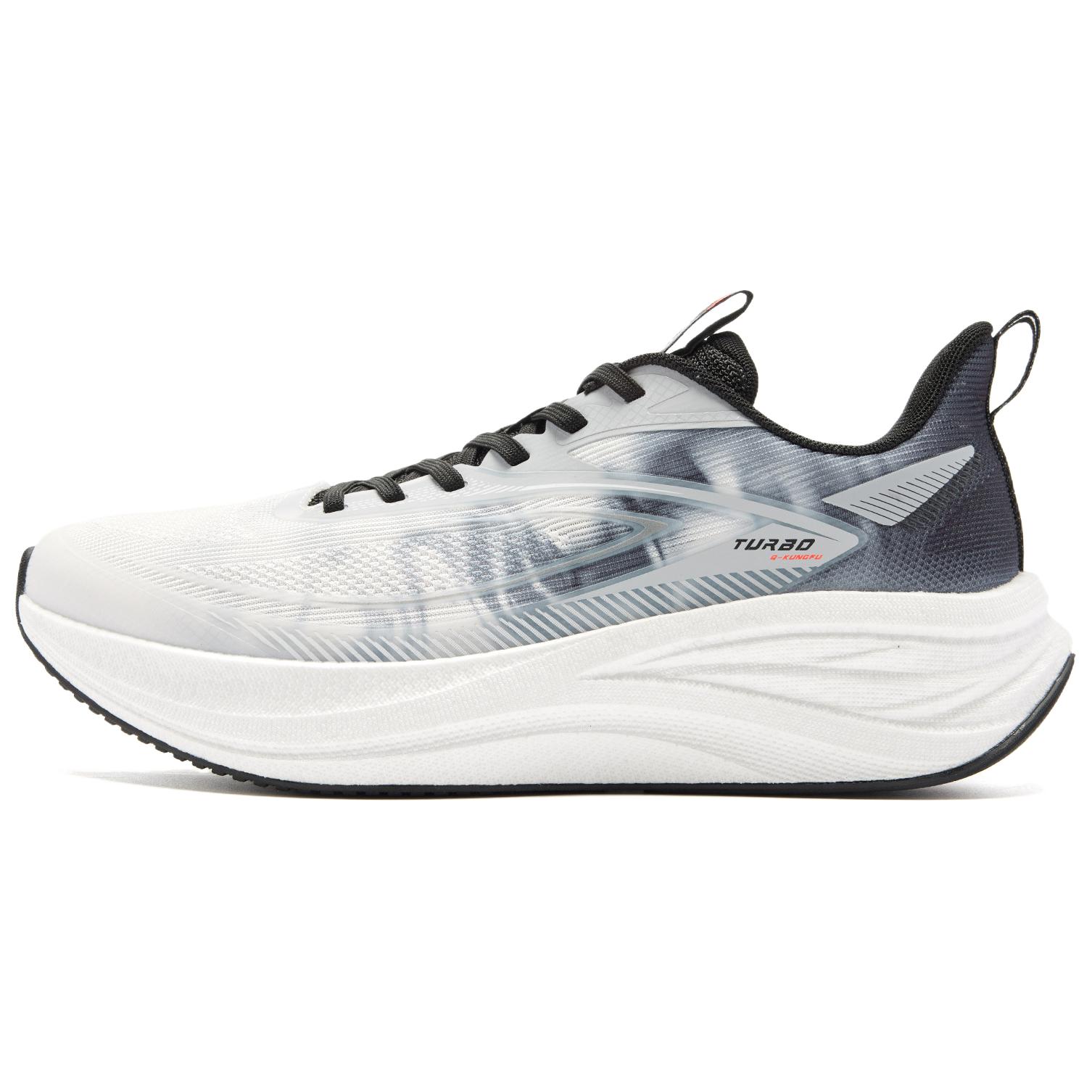 QIAODAN Soft Landing Running Shoes Men’s Low Top Snow Gray, Black