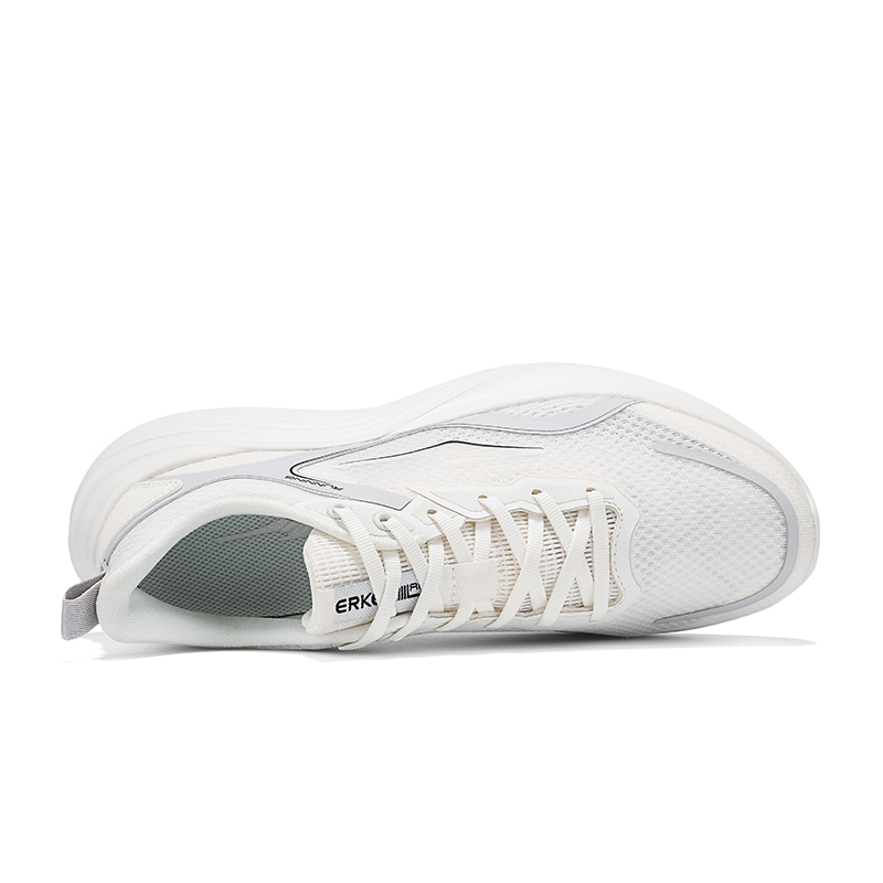 Erke Cushioning Breathable Lightweight Low top Casual Running Shoes Men’s Microcrystal White Mist Gray