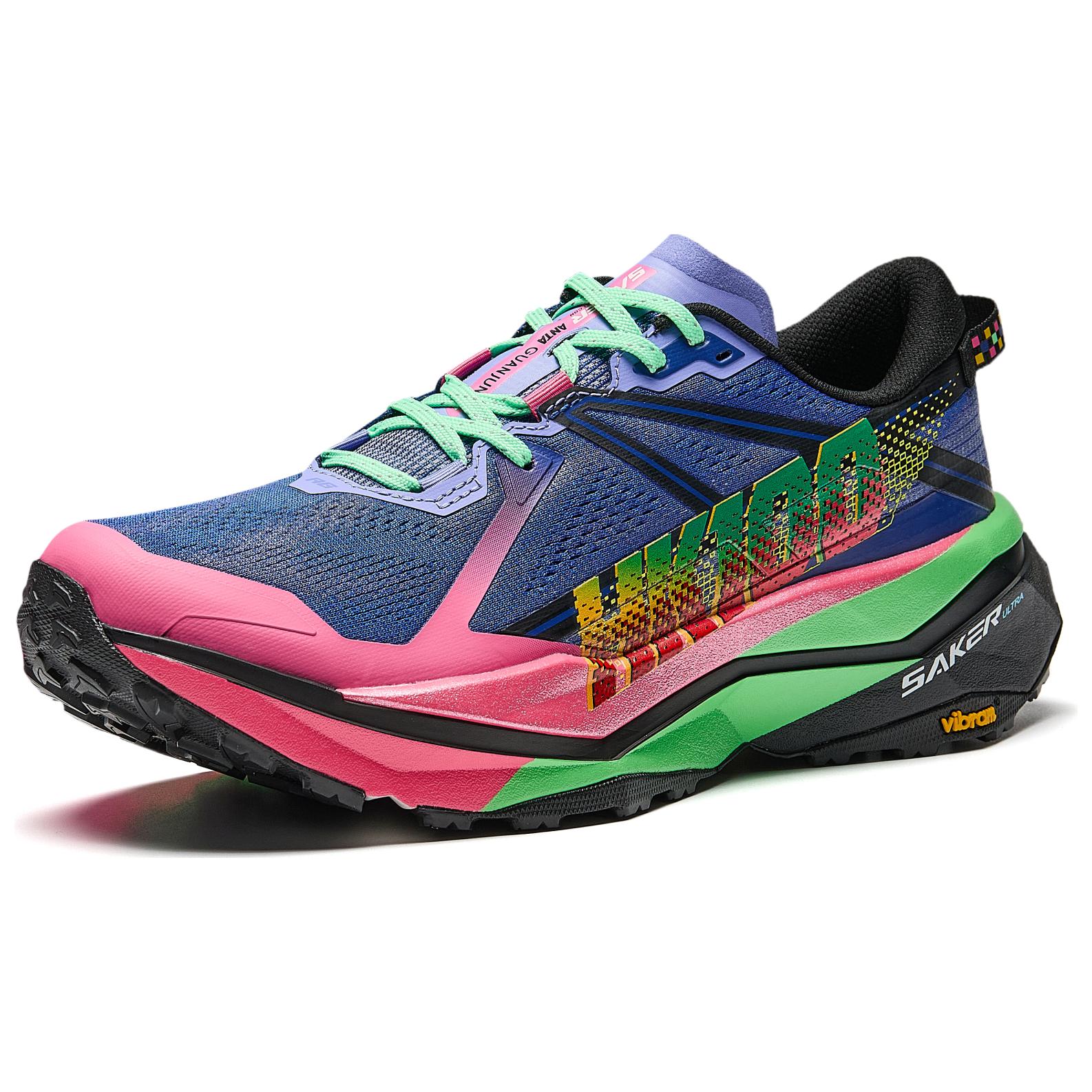 Anta Slip Resistant, Abrasion Resistant, Breathable Low top Casual Running Shoes Women’s Blue Pink Green