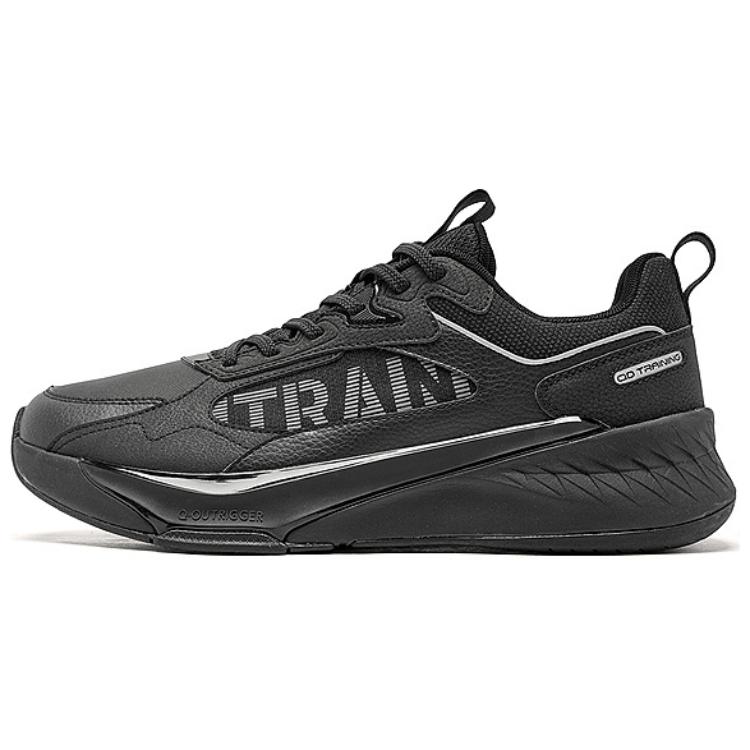 QIAODAN Slip Resistant Abrasion Resistant Low top Casual Running Shoes Men’s Black