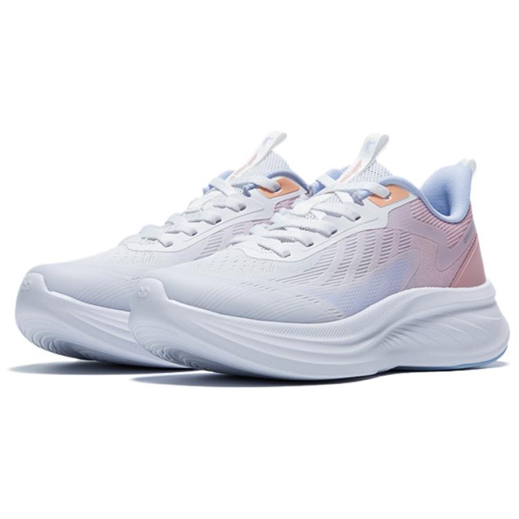 QIAODAN Slip Resistant, Abrasion Resistant, Breathable Low top Casual Running Shoes Women’s Pink White
