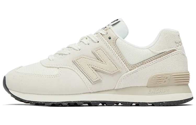 New Balance NB 574 Abrasion Resistant Breathable Low top Casual City Commuting Running Shoes Unisex Beige White Black