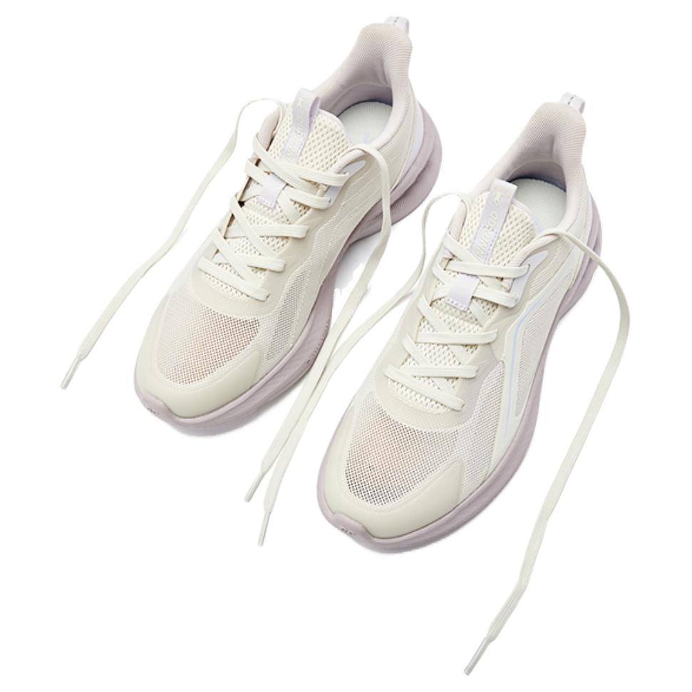 QIAODAN Cushioning, Wear Resistant Low top Casual Training Long Distance Running Shoes Women’s White Purple