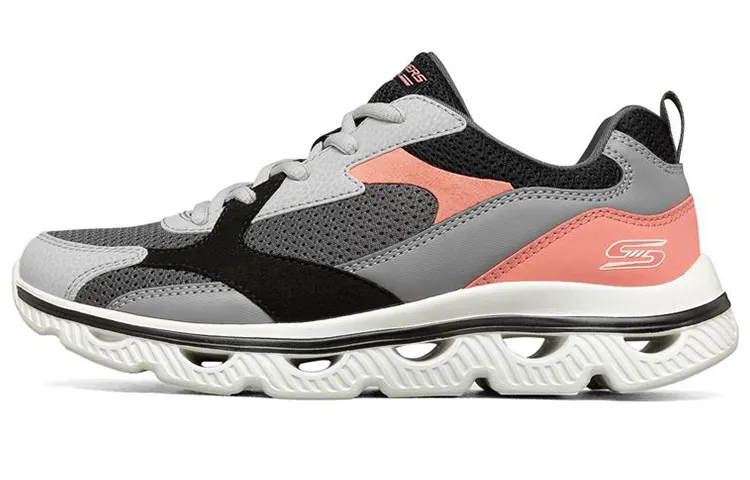Skechers ARC WAVES Textile, Synthetic Leather Low top Marathon Running Shoes Women's Gray Multicolor