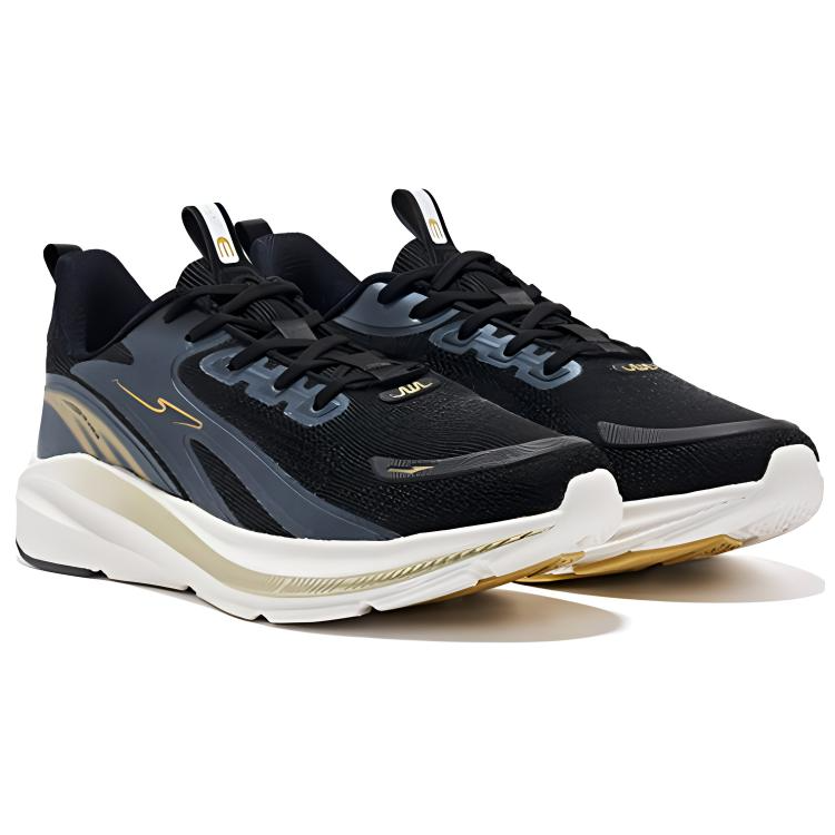 Erke Comfortable Cushioning Slip Resistant Abrasion Resistant Rebound Low top Running Shoes Men’s Black Gold