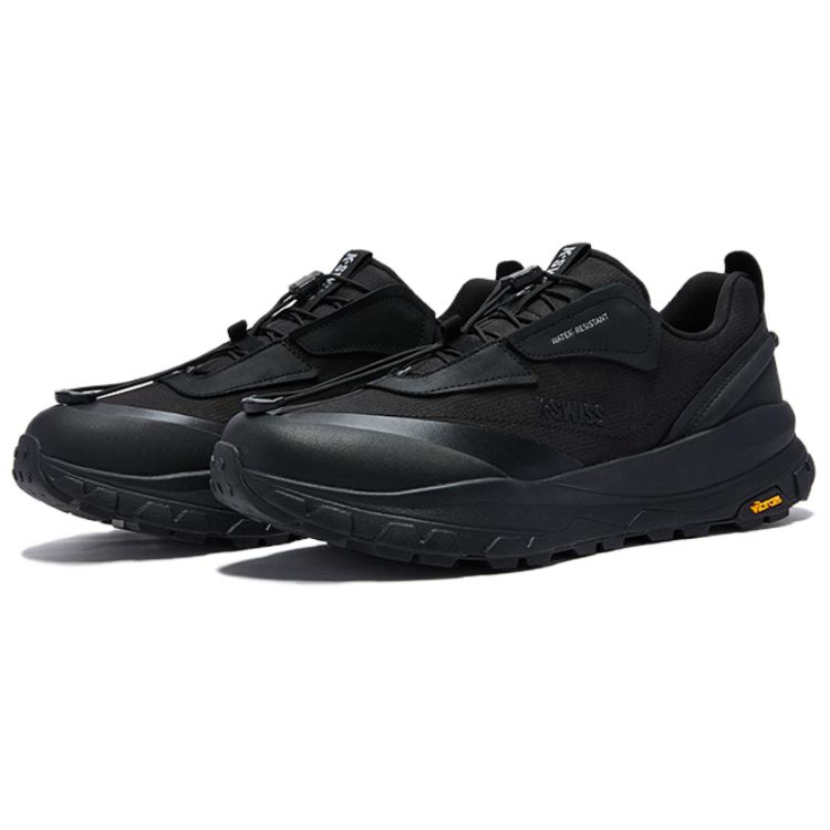 K·SWISS Textile, Synthetic Leather Low top Running Shoes Unisex Pure Black Dreamy Silver