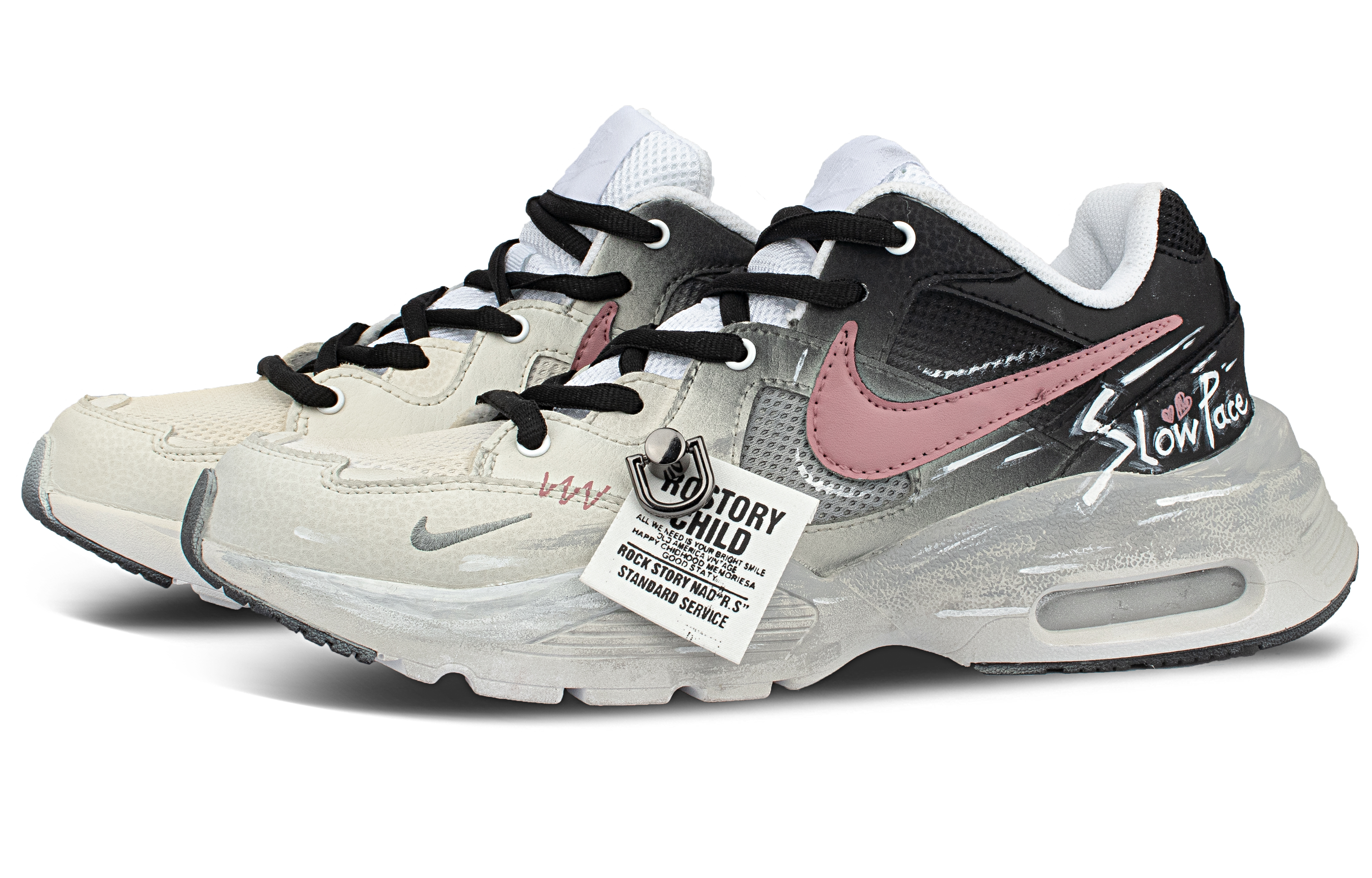 Nike Air Max Fusion Fabric Cushioning Low top Casual Running Shoes Unisex Peach
