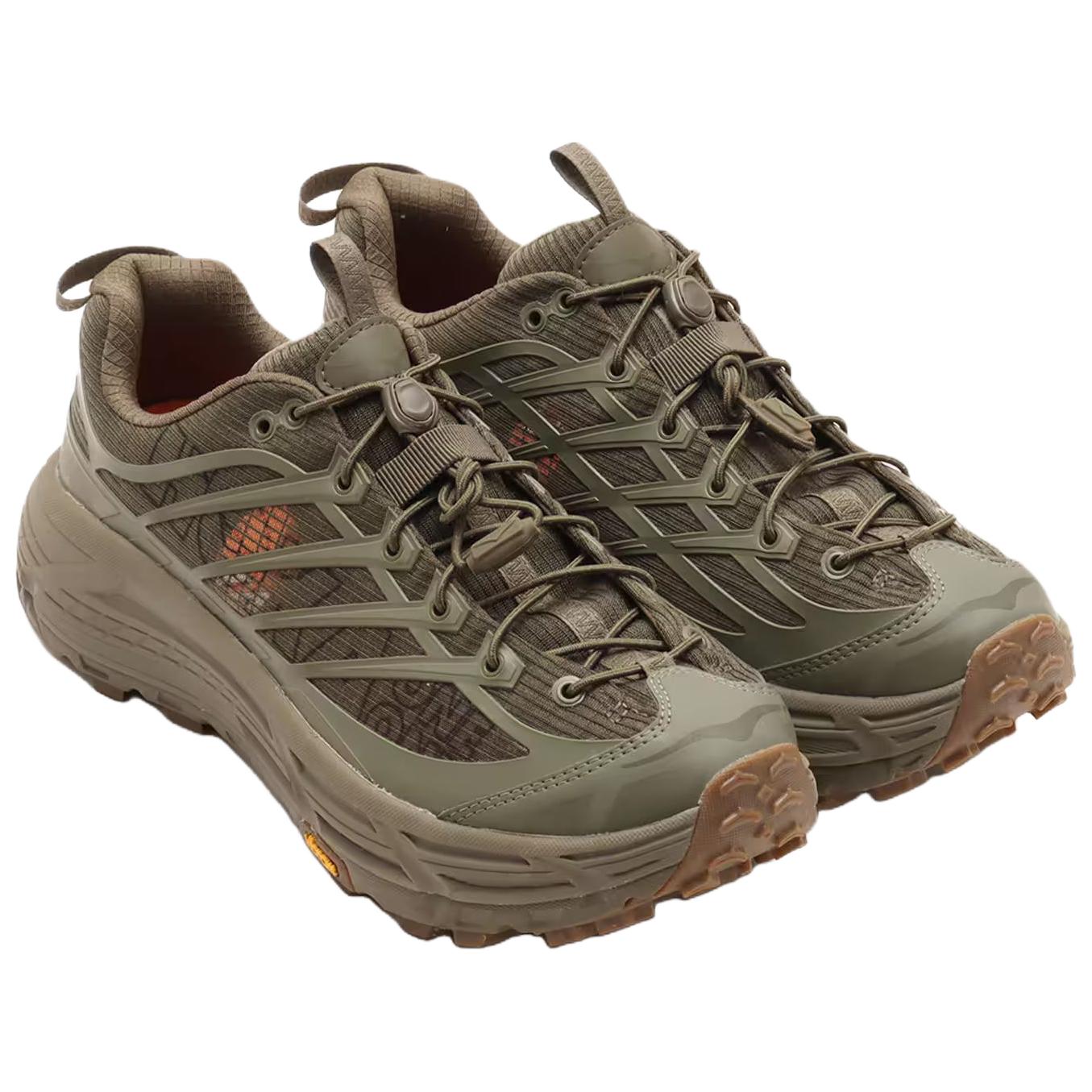 HOKA ONE ONE Mafate Three 2 Abrasion Resistant Low top Running Shoes Unisex Khaki Green