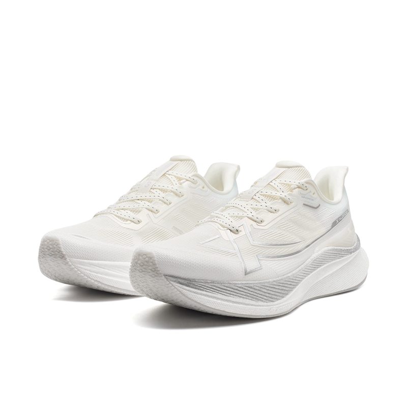 XTEP 2000km 3.0 Low top Casual Training Sprint Physical Fitness Test & Exam Running Shoes Women’s Sail White Silver
