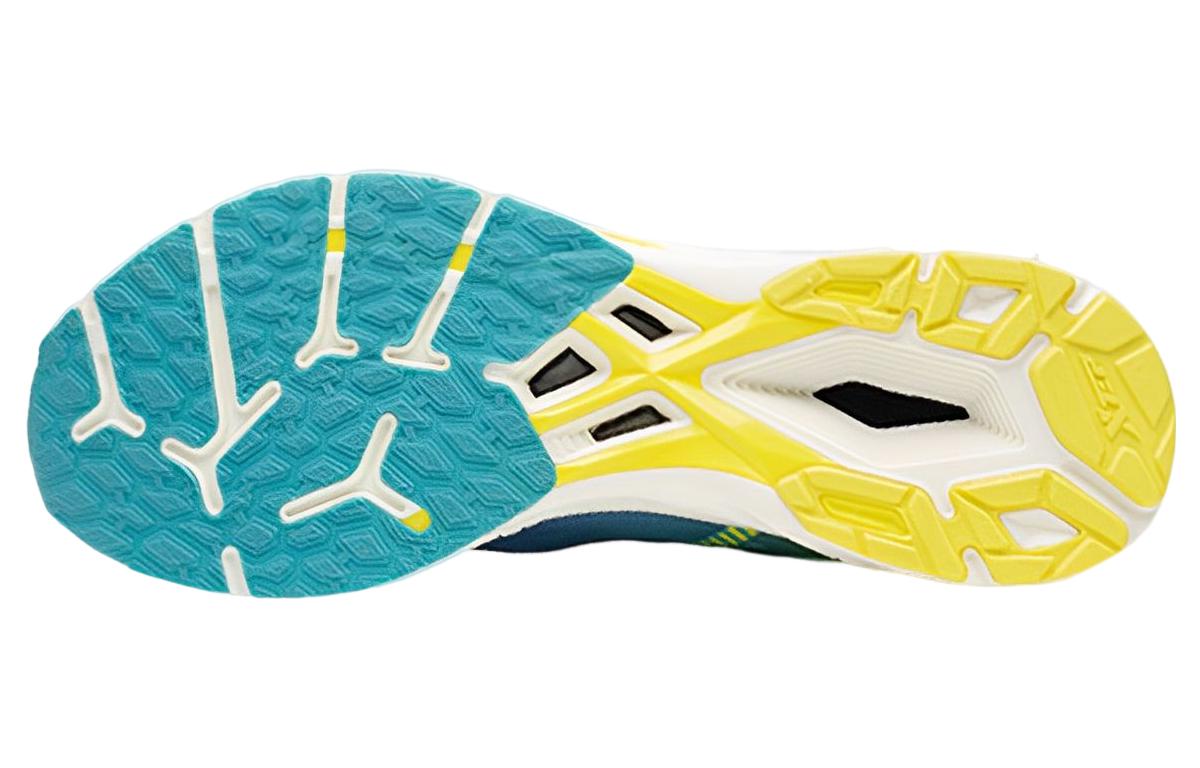 XTEP Cushioning Slip Resistant Abrasion Resistant Breathable Lightweight Low top Running Shoes Men's Blue Yellow