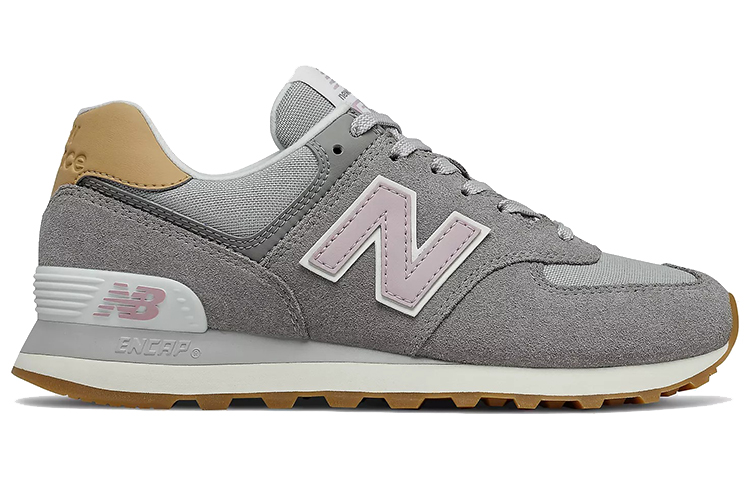 Женские кроссовки New Balance 574 (серо-розовые) — 钢灰/玫瑰粉/白 — фото 2