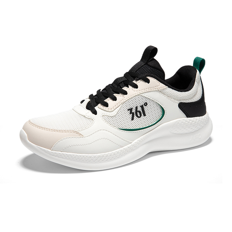 361° Cushioning Breathable Lightweight Low top Running Shoes Men’s White Black