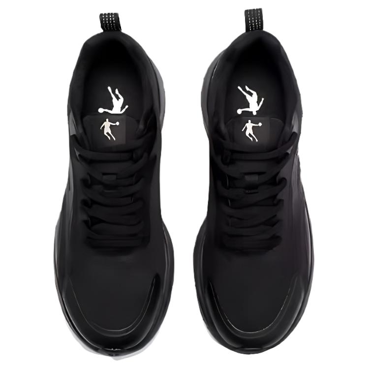 QIAODAN Slip Resistant Abrasion Resistant Low top Casual Sprint Running Shoes Men’s Black Gold