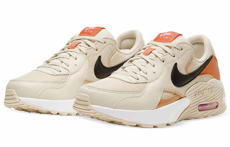 Женские кроссовки Nike Air Max Excee (бежево-оранжевые) — Бежевыйбелый / оранжевый — фото 3