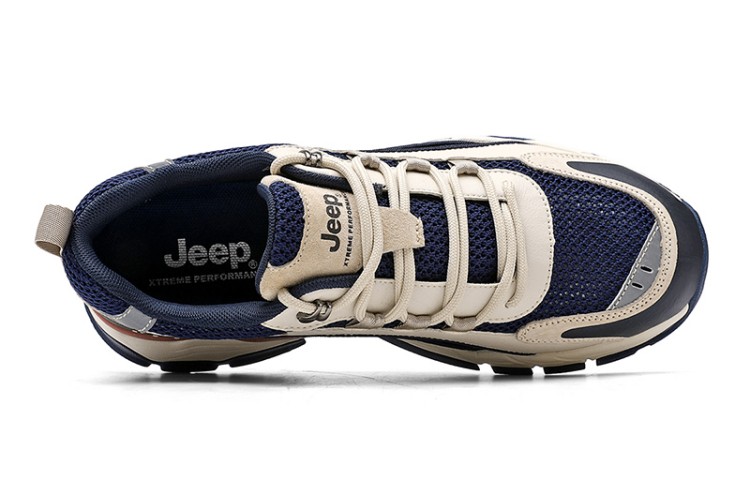 Jeep Cushioning Abrasion Resistant Waterproof And Breathable Balance Lightweight Low top Running Shoes Unisex Dark Blue