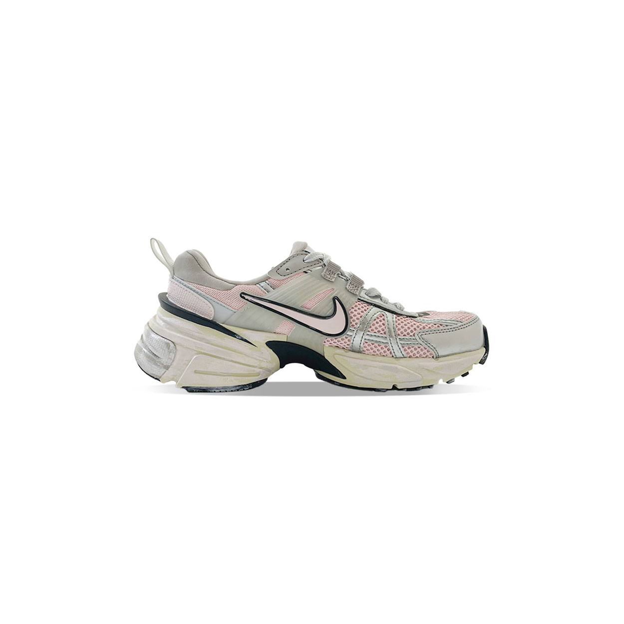 Nike V2K Run Cushioning Slip Resistant Low top Y2k Retro Running Shoes Unisex Pink Silver