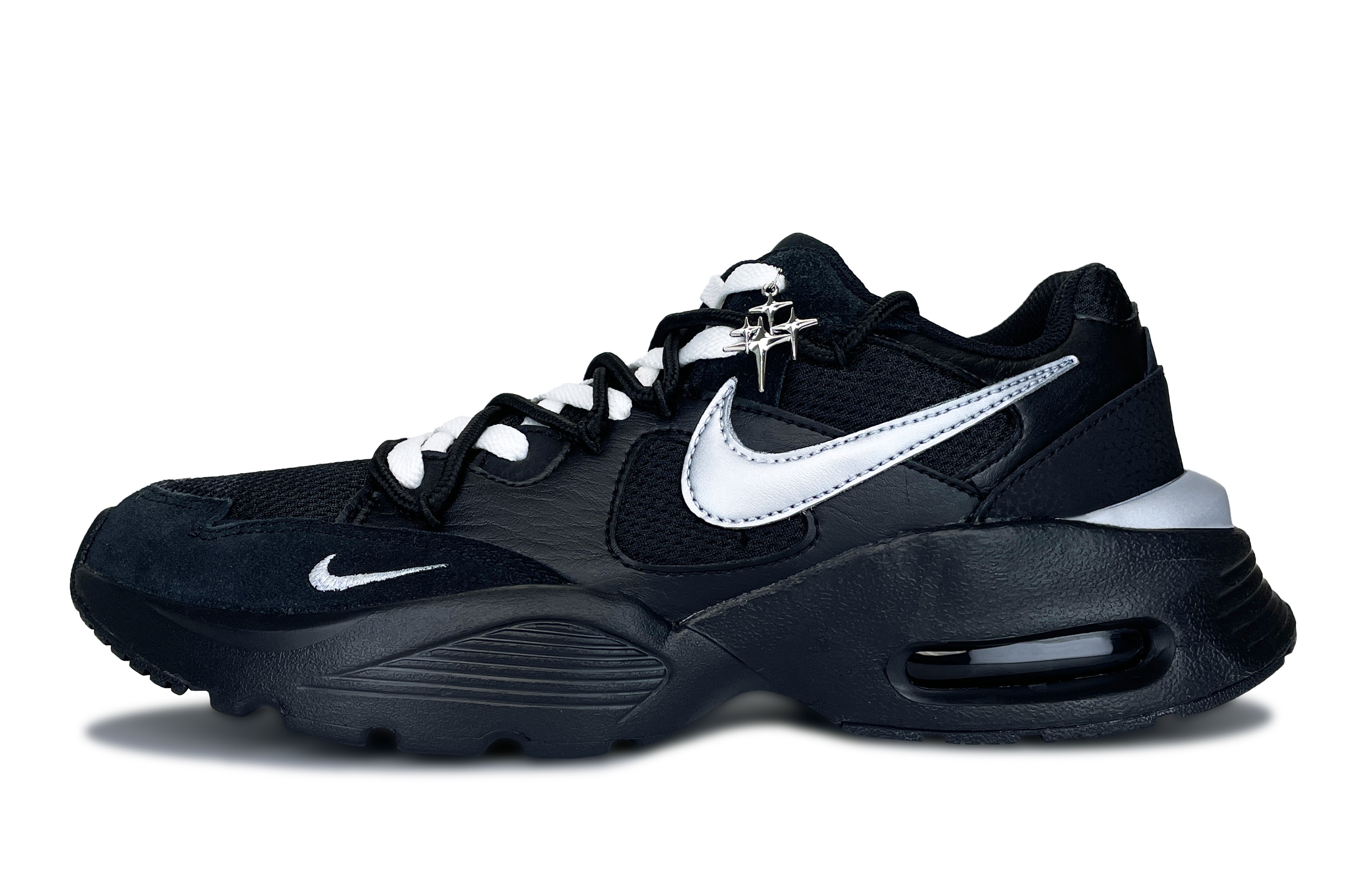 Nike Air Max Fusion Abrasion Resistant Low top Running Shoes Men’s Black Silver