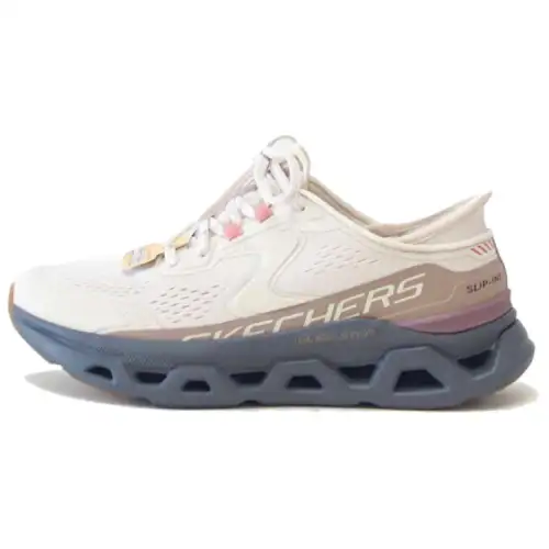 Skechers Glide Step Abrasion Resistant Low top Running Shoes Women's White Gray