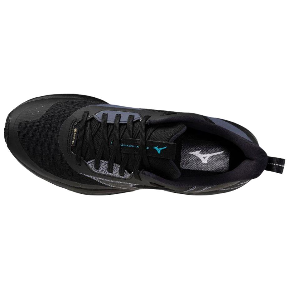 Mizuno Wave Rider Waterproof And Breathable Reflective Running Shoes Unisex Black Blue