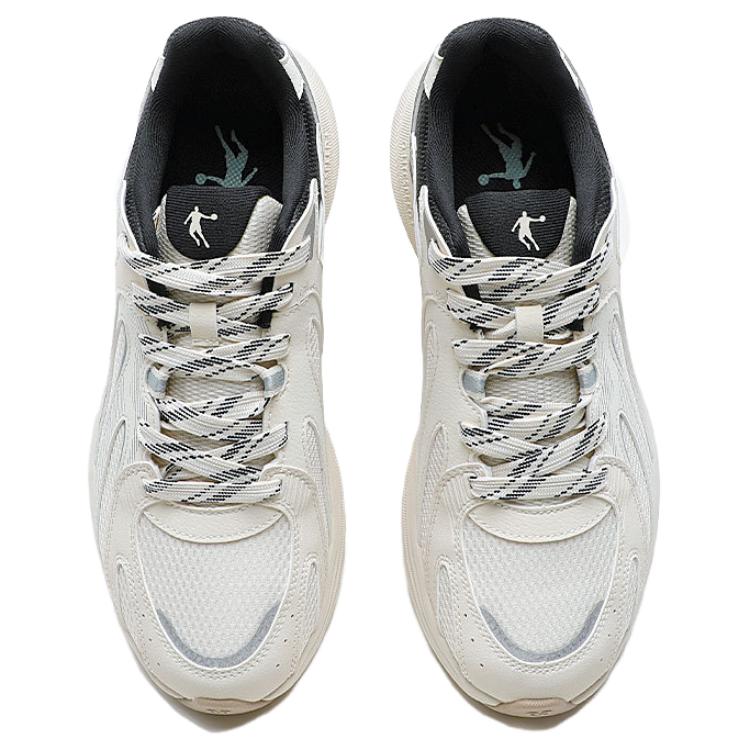 QIAODAN Slip Resistant Abrasion Resistant Low top Casual Running Shoes Men’s Beige Blue