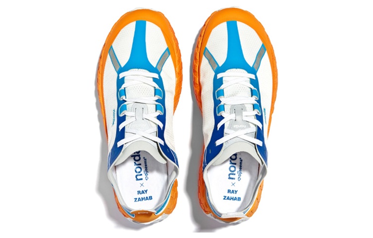 NORDA 001 Lace Up Fabric Abrasion Resistant Abrasion Resistant Low top Running Shoes Women’s White Blue Orange