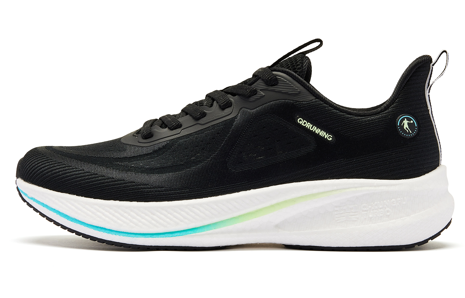 QIAODAN Swift Lite Cushioning Slip Resistant Low top Q KUNGFU TURBO Rebound Technology Running Shoes Men’s Black White