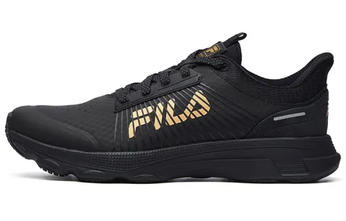 FILA Fabric Cushioning Abrasion Resistant Breathable Low top Running Shoes Men's Black