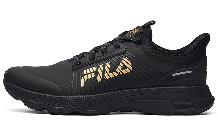 FILA Fabric Cushioning Abrasion Resistant Breathable Low top Running Shoes Men's Black