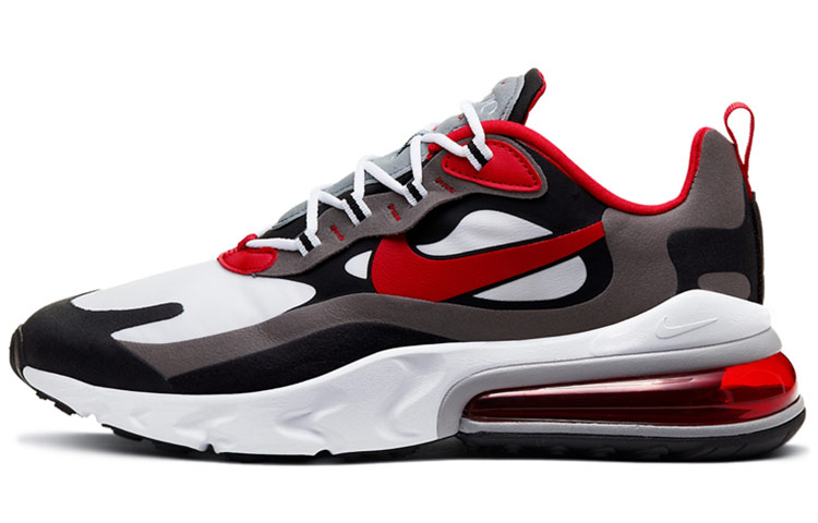 Nike Air Max 270 React retro sports comfortable non-slip low-top air cushion casual long-distance running sprint running shoes men's gray black red