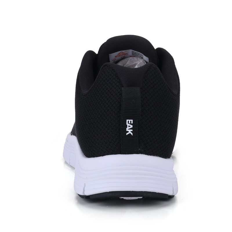 PEAK Fabric Cushioning Breathable Lightweight Low top Running Shoes Men’s Black White