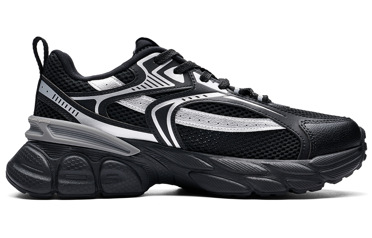 Kappa Slip Resistant Abrasion Resistant Low top Running Shoes Unisex Black Silver